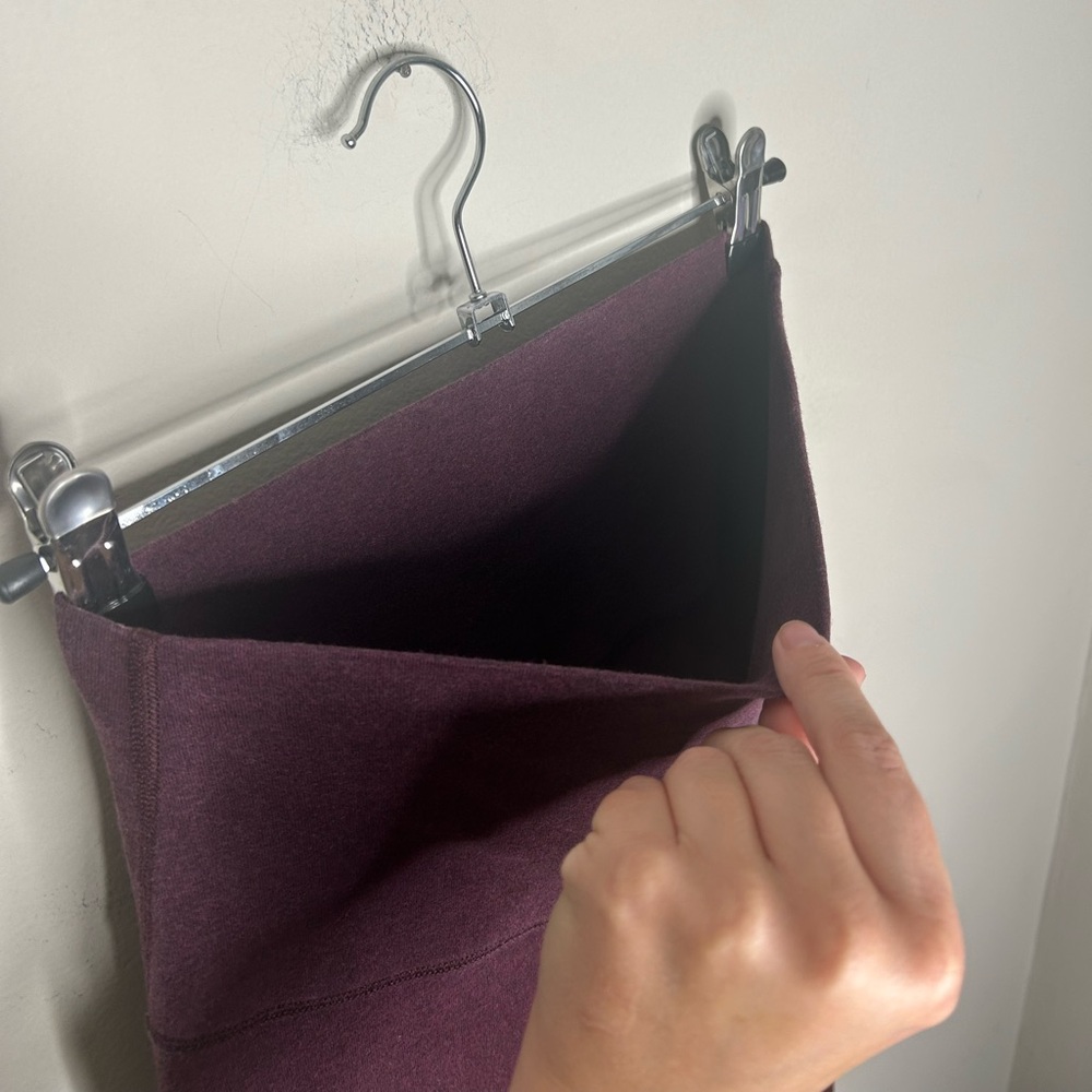 Lululemon Wunder Under Pant Cotton Roll Down Heathered Bordeaux Drama Red size 4 - Picture 9 of 10